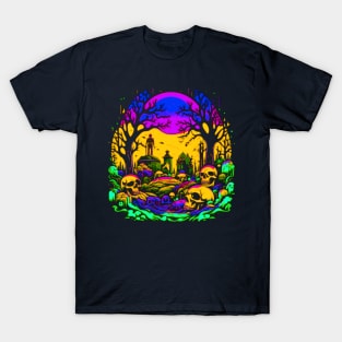 Psychedelic Night In The Graveyard of Skulls, Macabre T-Shirt